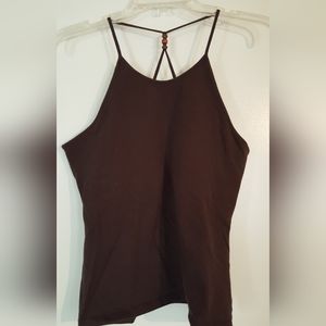 Tank Top by Moda International w/built-in bra size Large in Dark Brown